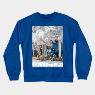 Rocking Chair on Porch in Winter Crewneck Sweatshirt